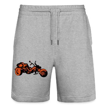 Chopper Inferno – Comic Style Trike - Stanley/Stella Unisex Bio Joggingshorts Trainer  - Grau meliert - Vorne - Nik (191cm) & Marisol (170cm)