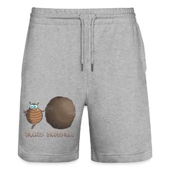 Mistkäfer "thats bullshit" - Stanley/Stella Unisex Bio Joggingshorts Trainer  - Grau meliert - Vorne - Nik (191cm) & Marisol (170cm)