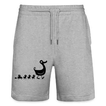 Kindergarten - Stanley/Stella Unisex Bio Joggingshorts Trainer  - Grau meliert - Vorne - Nik (191cm) & Marisol (170cm)