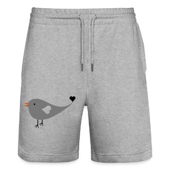 Spatz - Stanley/Stella Unisex Bio Joggingshorts Trainer  - Grau meliert - Vorne - Nik (191cm) & Marisol (170cm)