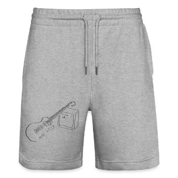 Guitare électrique - Short de jogging bio TRAINER Stanley/Stella unisexe - gris chiné - Devant - Nik (191cm) & Marisol (170cm)