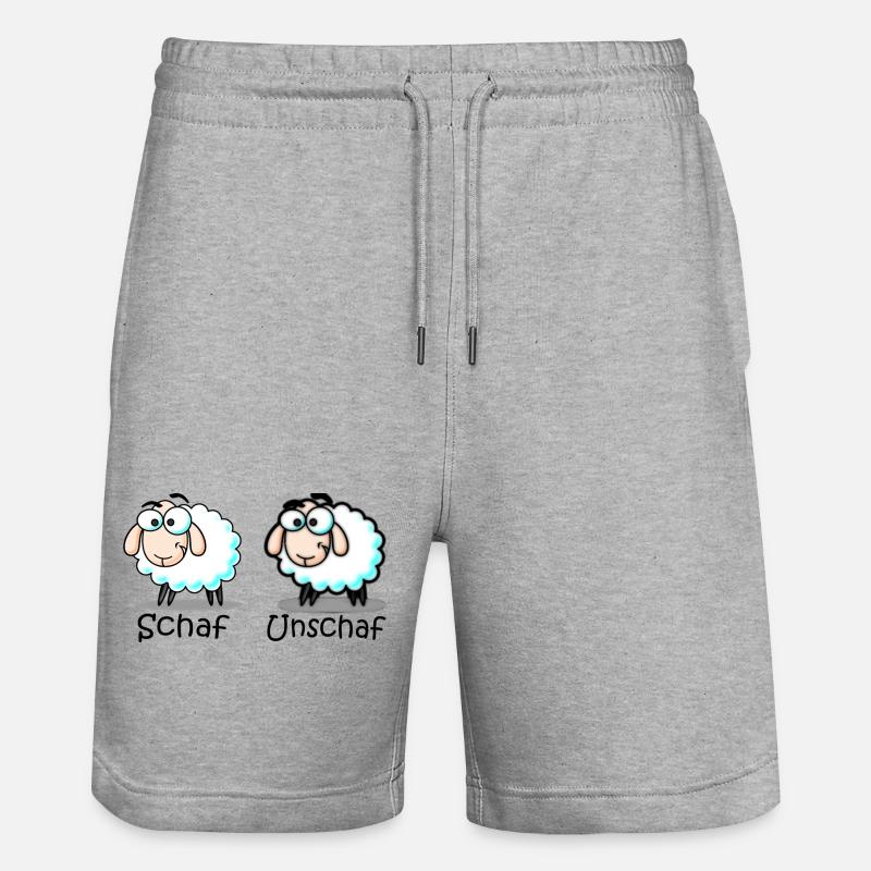 sheep - Stanley/Stella Trainer Unisex Organic Jogging Shorts - heather grey