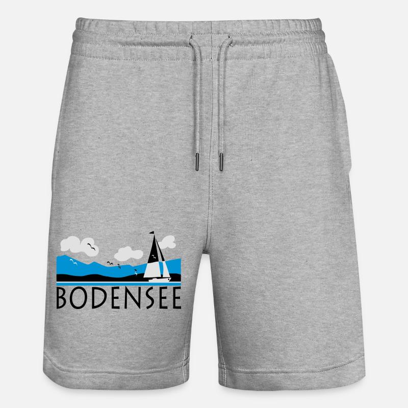 Segelboot am Blauwasser Bodensee - Stanley/Stella Unisex Bio Joggingshorts Trainer  - Grau meliert