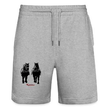 kaltblutduo_original - Stanley/Stella Unisex Bio Joggingshorts Trainer  - Grau meliert - Vorne - Nik (191cm) & Marisol (170cm)