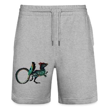 dinosaure - Short de jogging bio TRAINER Stanley/Stella unisexe - gris chiné - Devant - Nik (191cm) & Marisol (170cm)