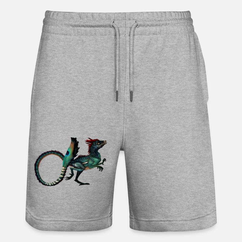 dinosaur - Stanley/Stella Trainer Unisex Organic Jogging Shorts - heather grey