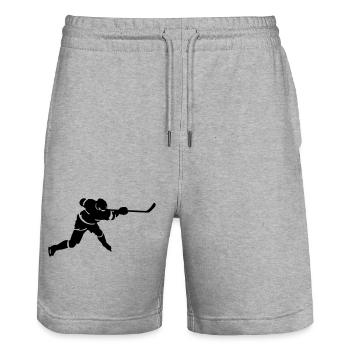Eishockey - Stanley/Stella Unisex Bio Joggingshorts Trainer  - Grau meliert - Vorne - Nik (191cm) & Marisol (170cm)