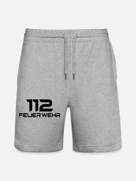 Feuerwehr 112 - Shirt - Stanley/Stella Unisex Bio Joggingshorts Trainer - Grau meliert