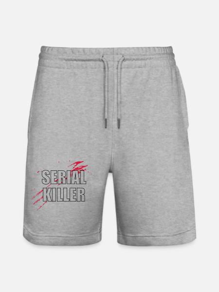 Serial Killer - Stanley/Stella Trainer Unisex Organic Jogging Shorts - heather grey