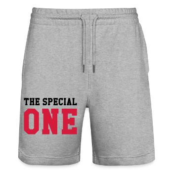 The Special One - Short de jogging bio TRAINER Stanley/Stella unisexe - gris chiné - Devant - Nik (191cm) & Marisol (170cm)