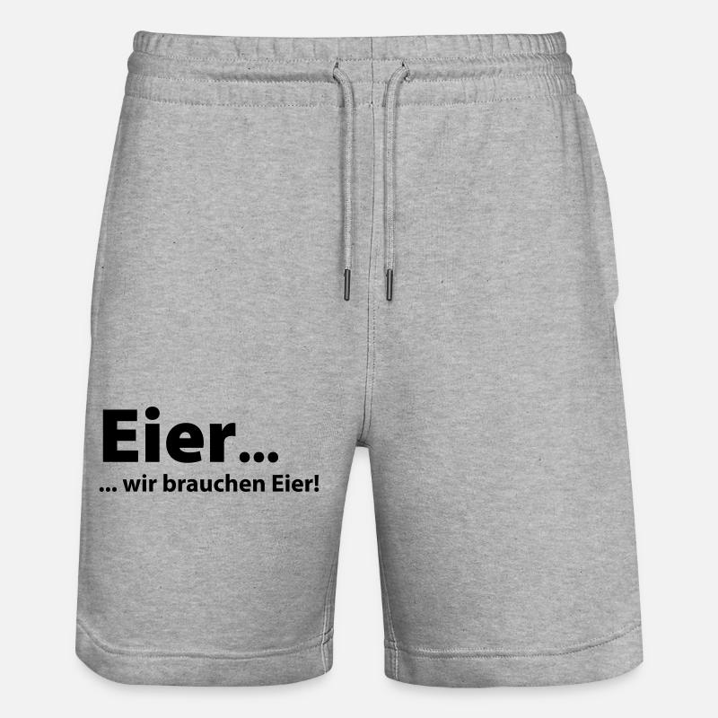 Eggs, we need eggs - Stanley/Stella Trainer Unisex Organic Jogging Shorts - heather grey