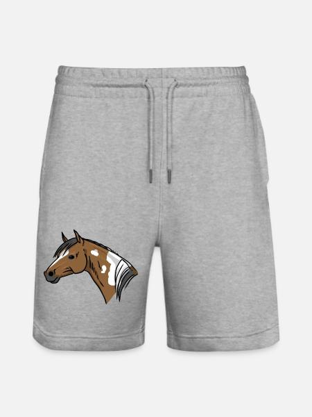 Portrait de cheval - Short de jogging bio TRAINER Stanley/Stella unisexe - gris chiné