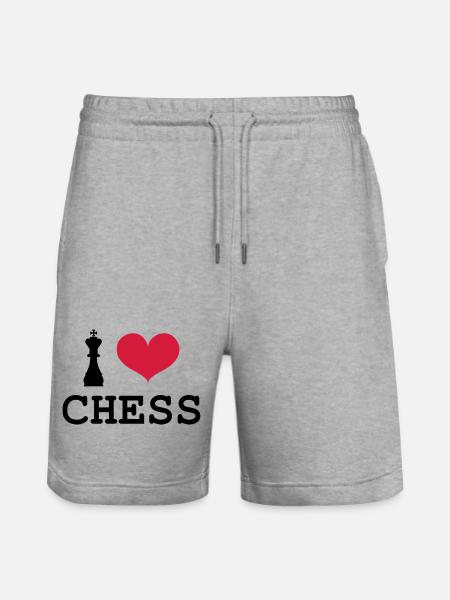 I Love Chess - Short de jogging bio TRAINER Stanley/Stella unisexe - gris chiné