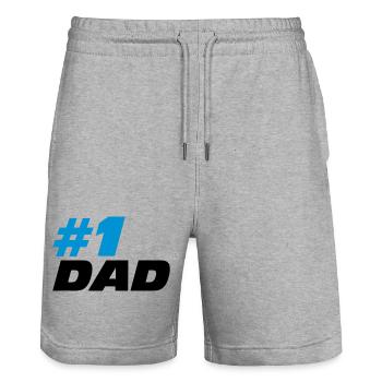 #1 Dad - Short de jogging bio TRAINER Stanley/Stella unisexe - gris chiné - Devant - Nik (191cm) & Marisol (170cm)