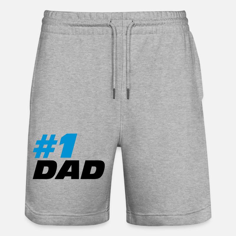 #1 Dad - Stanley/Stella Unisex Bio Joggingshorts Trainer  - Grau meliert