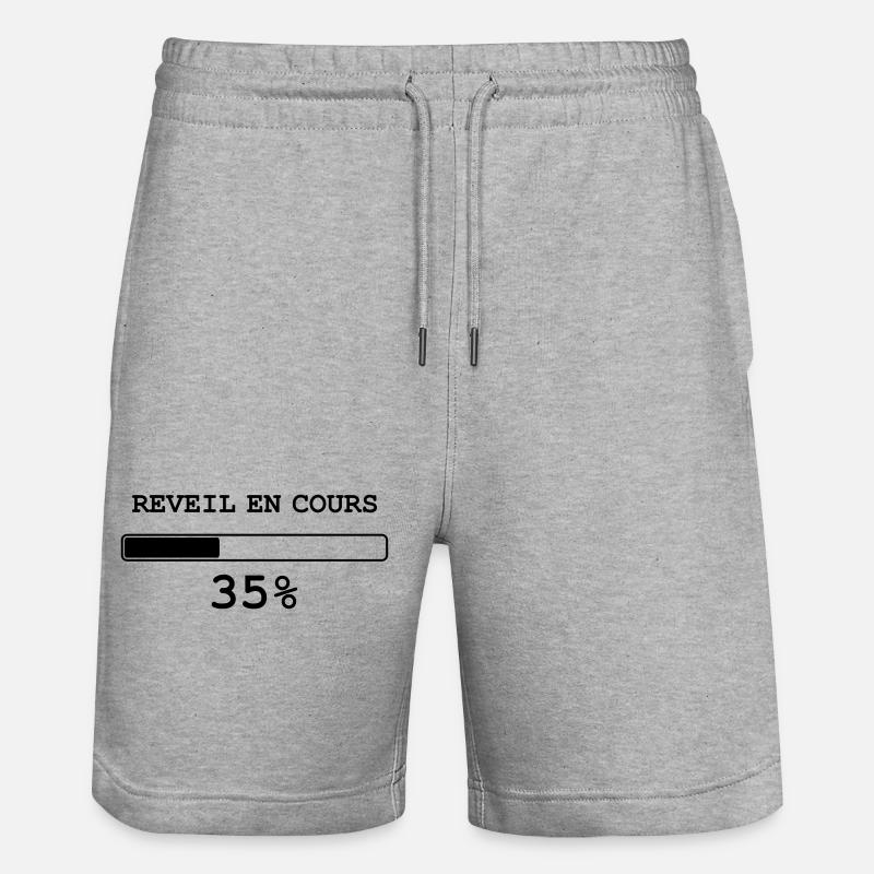 Réveil en cours - Short de jogging bio TRAINER Stanley/Stella unisexe - gris chiné