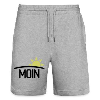 Moin Guten Morgen Sonne - Stanley/Stella Unisex Bio Joggingshorts Trainer  - Grau meliert - Vorne - Nik (191cm) & Marisol (170cm)