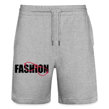 Fashion - Stanley/Stella Trainer Unisex Organic Jogging Shorts - heather grey - Front - Nik (191cm) & Marisol (170cm)