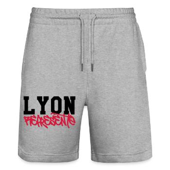 Lyon Représente - Short de jogging bio TRAINER Stanley/Stella unisexe - gris chiné - Devant - Nik (191cm) & Marisol (170cm)