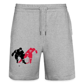 Eishockey - Stanley/Stella Unisex Bio Joggingshorts Trainer  - Grau meliert - Vorne - Nik (191cm) & Marisol (170cm)