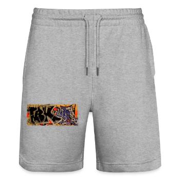 Graffiti - Stanley/Stella Unisex Bio Joggingshorts Trainer  - Grau meliert - Vorne - Nik (191cm) & Marisol (170cm)