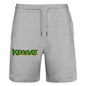 reggae - Stanley/Stella Trainer Unisex Organic Jogging Shorts - heather grey - Front - Nik (191cm) & Marisol (170cm)