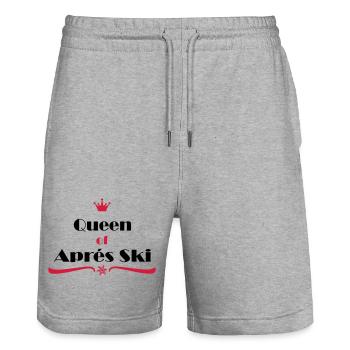 Apres Ski Reine - Short de jogging bio TRAINER Stanley/Stella unisexe - gris chiné - Devant - Nik (191cm) & Marisol (170cm)