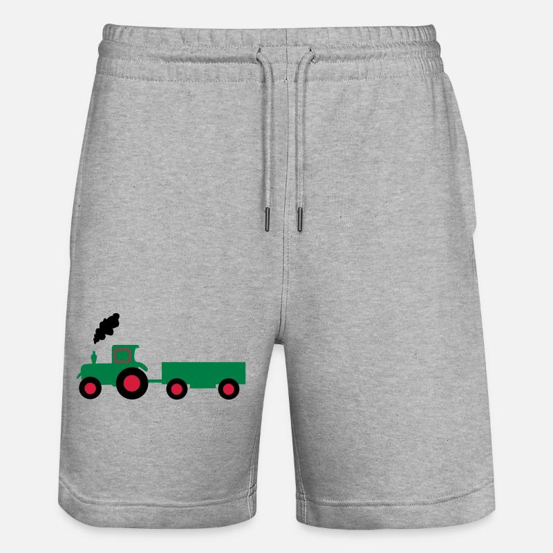 traktor trecker anhaenger - Stanley/Stella Unisex Bio Joggingshorts Trainer  - Grau meliert