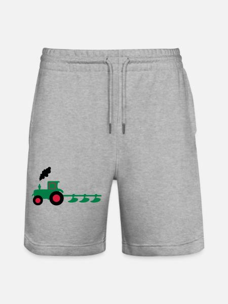 tractor plow - Stanley/Stella Trainer Unisex Organic Jogging Shorts - heather grey