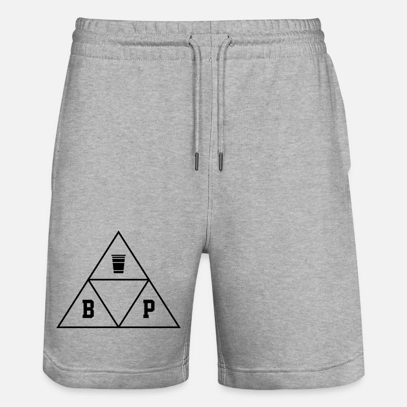 Beer Pong Dreieck-eck-eck - Stanley/Stella Unisex Bio Joggingshorts Trainer  - Grau meliert