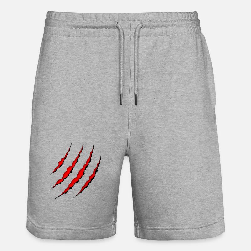 Scratch marks Wolf claw - Stanley/Stella Trainer Unisex Organic Jogging Shorts - heather grey