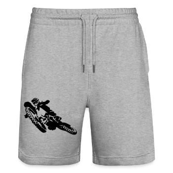 Motocross - Stanley/Stella Unisex Bio Joggingshorts Trainer  - Grau meliert - Vorne - Nik (191cm) & Marisol (170cm)