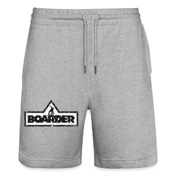Boarder Cadre Blanc 2C - Short de jogging bio TRAINER Stanley/Stella unisexe - gris chiné - Devant - Nik (191cm) & Marisol (170cm)