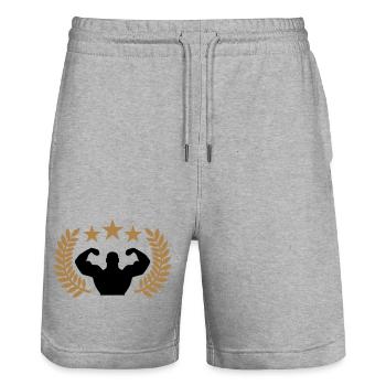 Training Champion - Stanley/Stella Unisex Bio Joggingshorts Trainer  - Grau meliert - Vorne - Nik (191cm) & Marisol (170cm)