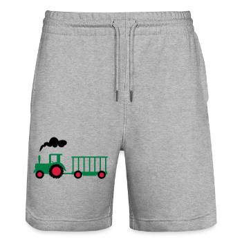 tracteur - Short de jogging bio TRAINER Stanley/Stella unisexe - gris chiné - Devant - Nik (191cm) & Marisol (170cm)