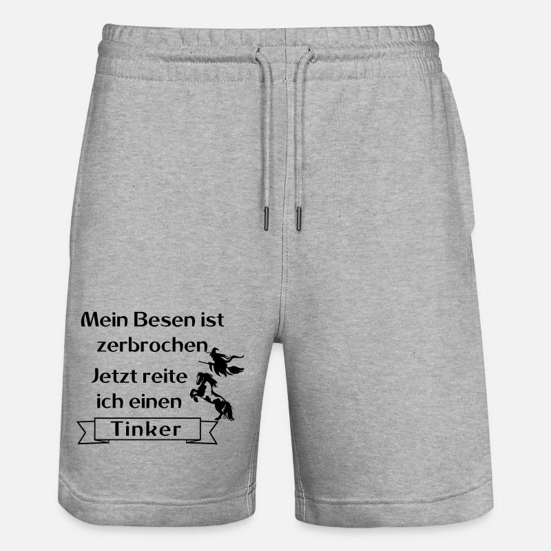 Mein Besen ist zerbrochen - Tinker - Stanley/Stella Unisex Bio Joggingshorts Trainer  - Grau meliert
