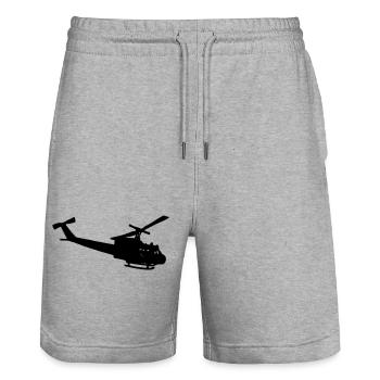 Bell UH-10 silhouette - Stanley/Stella Unisex Bio Joggingshorts Trainer  - Grau meliert - Vorne - Nik (191cm) & Marisol (170cm)