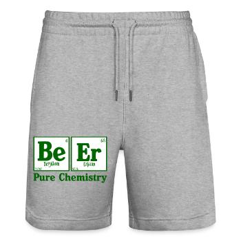 Pure Chemistry 2 - Stanley/Stella Trainer Unisex Organic Jogging Shorts - heather grey - Front - Nik (191cm) & Marisol (170cm)