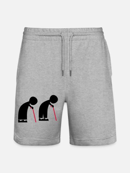 old people - Stanley/Stella Trainer Unisex Organic Jogging Shorts - heather grey