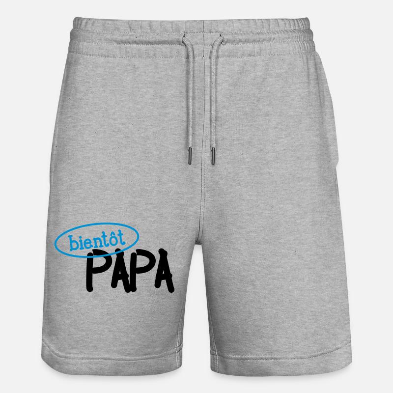 Bientôt Papa ! - Short de jogging bio TRAINER Stanley/Stella unisexe - gris chiné