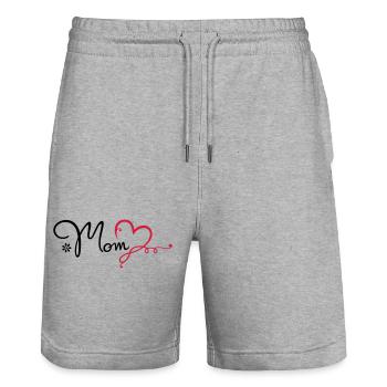 Maman d'amour cadeau fête des mères maman - Short de jogging bio TRAINER Stanley/Stella unisexe - gris chiné - Devant - Nik (191cm) & Marisol (170cm)