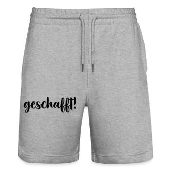 geschafft Ziel erreicht Geschenkidee Prfung Abi - Stanley/Stella Unisex Bio Joggingshorts Trainer  - Grau meliert - Vorne - Nik (191cm) & Marisol (170cm)