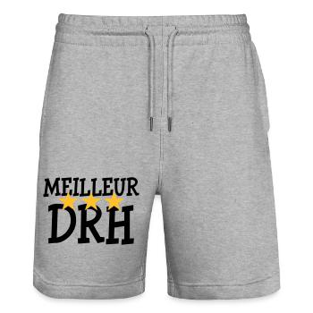 Meilleur DRH - Short de jogging bio TRAINER Stanley/Stella unisexe - gris chiné - Devant - Nik (191cm) & Marisol (170cm)