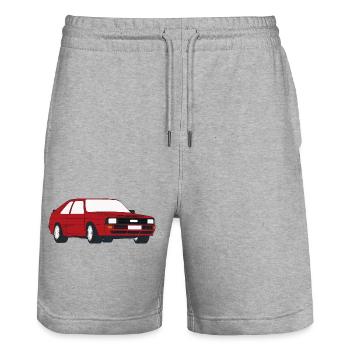 Retro Sportwagen Design - Stanley/Stella Unisex Bio Joggingshorts Trainer  - Grau meliert - Vorne - Nik (191cm) & Marisol (170cm)