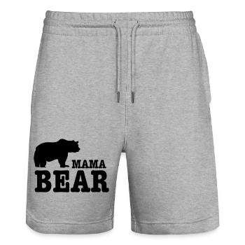 mama bear - Short de jogging bio TRAINER Stanley/Stella unisexe - gris chiné - Devant - Nik (191cm) & Marisol (170cm)