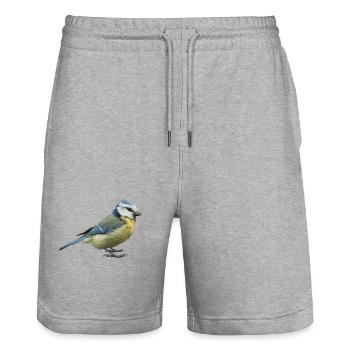 Vogel Blaumeise - Stanley/Stella Unisex Bio Joggingshorts Trainer  - Grau meliert - Vorne - Nik (191cm) & Marisol (170cm)