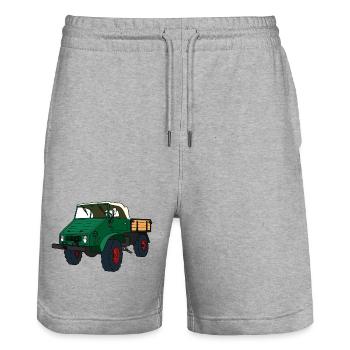 Mog 401 - Stanley/Stella Unisex Bio Joggingshorts Trainer  - Grau meliert - Vorne - Nik (191cm) & Marisol (170cm)