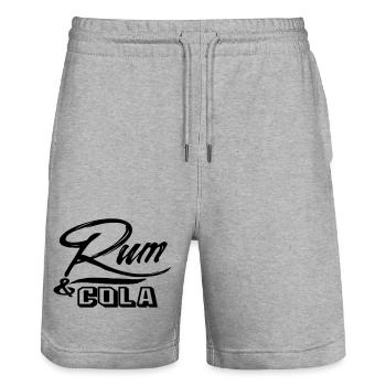 rum cola sail sailing boat longdrink patch sticker - Stanley/Stella Unisex Bio Joggingshorts Trainer  - Grau meliert - Vorne - Nik (191cm) & Marisol (170cm)