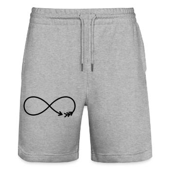 Unendlichkeitszeichen Pfeil Geschenk Liebe - Stanley/Stella Unisex Bio Joggingshorts Trainer  - Grau meliert - Vorne - Nik (191cm) & Marisol (170cm)