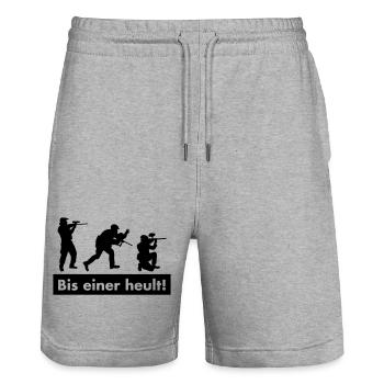 paintball - Stanley/Stella Unisex Bio Joggingshorts Trainer  - Grau meliert - Vorne - Nik (191cm) & Marisol (170cm)